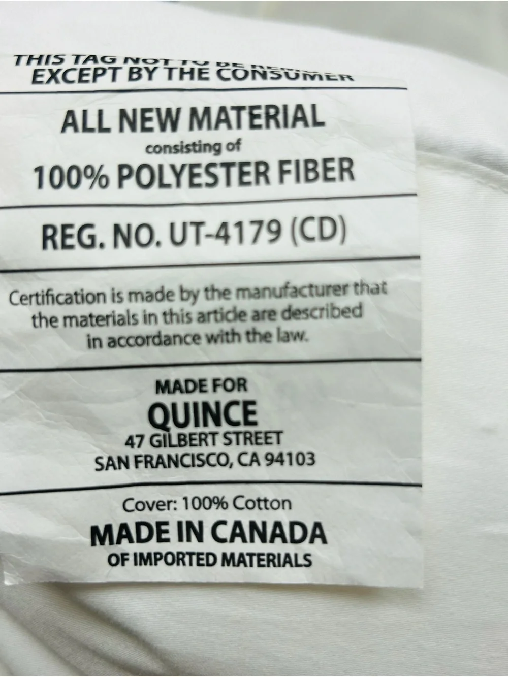 QUINCE Premium Down Alternative Pillow Medium Standard 9183